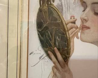 Vintage Harrison Fisher Preparing to Conquer Print second image