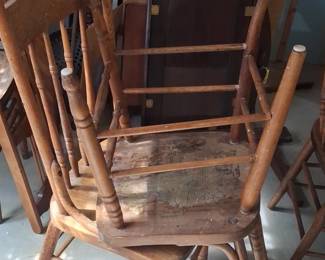 Vintage Pressed Back Dining Chairs third image