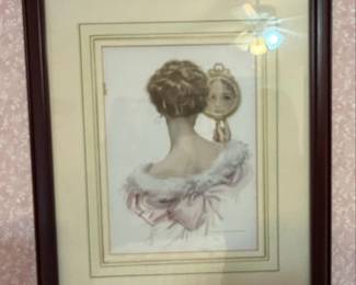 Vintage Harrison Fisher Print  The Mirror