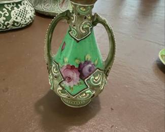Vintage Nippon Moriage HandPainted Floral Vase