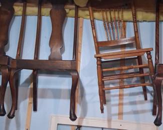 Vintage SpindleBack Chairs and Rocker