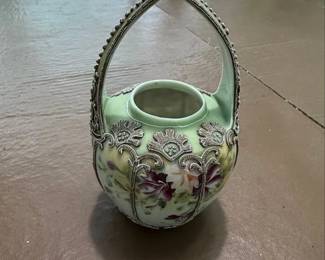 Moriage Nippon Porcelain Basket