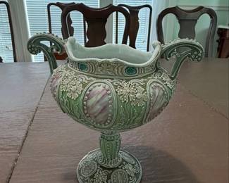 Moriage Nippon TwoHandled Pedestal Vase