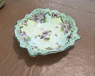 Vintage HandPainted Violet Porcelain Dish