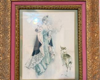 Harrison Fisher An Afternoon Call Illustration Print,