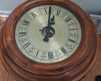 Vintage Oak Clock Table