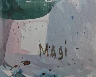 Watercolor Painting of Potted Flowers by Masi second image
