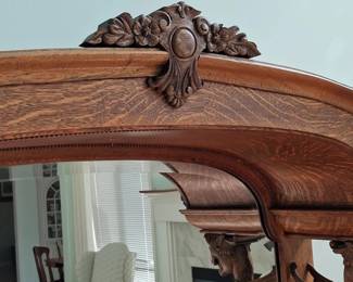 Victorian QuarterSawn Oak Sideboard with Griffin Carvings and Mirror fourth image
