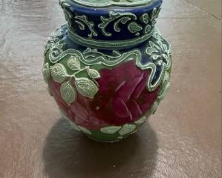 Vintage Nippon Majolica Floral Ginger Jar second image
