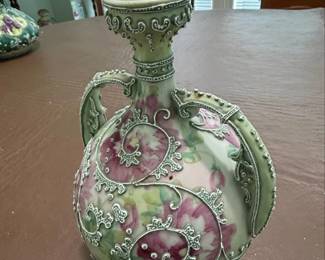 Vintage Nippon Moriage TwoHandled Vase second image
