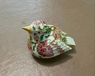 Vintage Cloisonn Bird Ornament