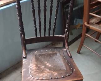 Vintage Pressed Back Dining Chairs second image