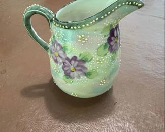 Nippon Moriage HandPainted Floral Pitcher