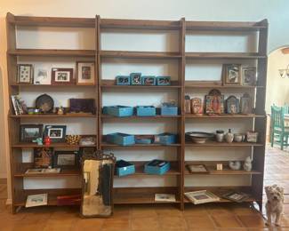 Shelving and lots of Nambe
