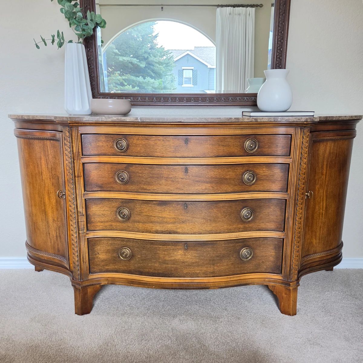 Century Furniture Marble-Top Serpentine Credenza / Sideboard – Howard Lorton - Furniture