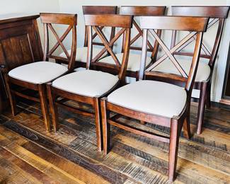 -Aaron Upholstered Side Dining Chairs in Rustic Mahogany, by Pottery Barn (6)