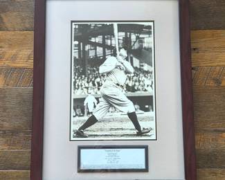 Bombay Company “Legends of the Game” Babe Ruth Framed Baseball Photograph