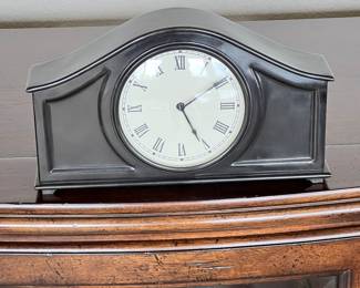 Pottery Barn Dark Brown Metal Mantel Clock – Battery Operated