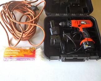 Black & Decker Fire Storm 9.6V Cordless Drill Set – 2 Batteries, Charger & Case