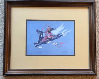 Woody Crumbo “Returning Warrior” Signed Limited Edition Serigraph – 681/710 - Wall Art