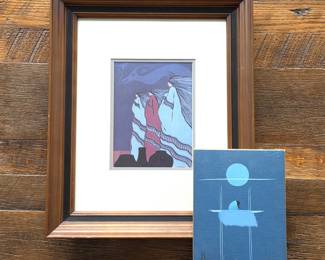 Amado Peña Serigraph & Mars Biggoose “Dark Moon” Original Painting