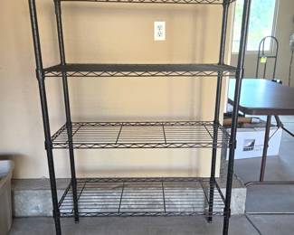 4-Tier Heavy-Duty Black Wire Shelving Unit – 55" Tall