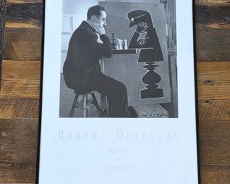 Robert Doisneau “Échec à Savignac” 1950 Lithographic Poster – Framed 20" x 27.5"
