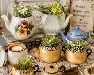 Vintage & Antique Assorted Ceramic & Porcelain Teapots