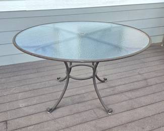 49.5" Round Glass-Top Patio Dining Table