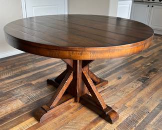 Benchwright Round 48” Pedestal Extendable Dining Table by Pottery Barn
