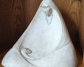 Austin Productions “Acoma” Native American Mother & Child Sculpture – 1983