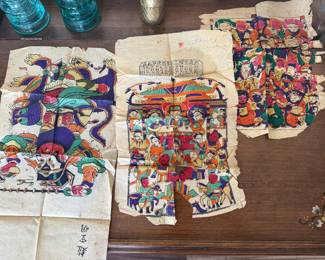 Rare early 20th century Chinese Nianhua woodblock prints