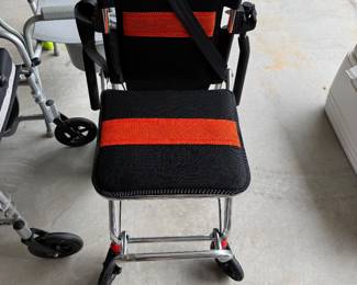 portable folding transport wheelchair