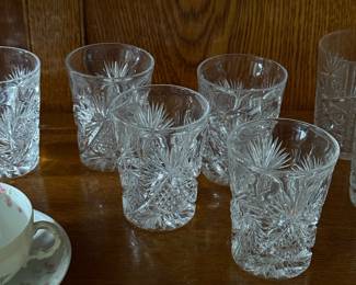 antique cut glass, UV reactive