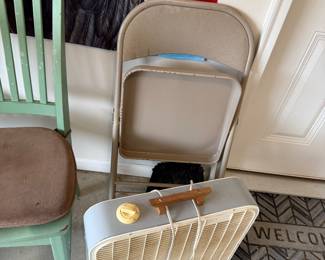 chair, box fan