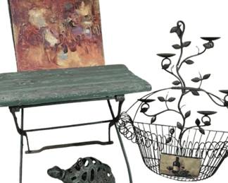 Vintage Garden Chair  Metal Decor
