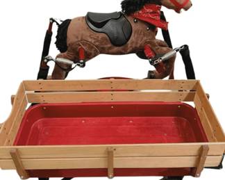 Radio Flyer Rocking Horse And Metal Red Wagon
