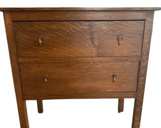 Oak 2 Drawer Small Chest or Decorative Table