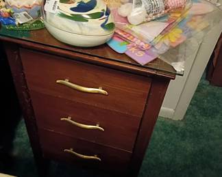 Vintage wooden 3 drawer table