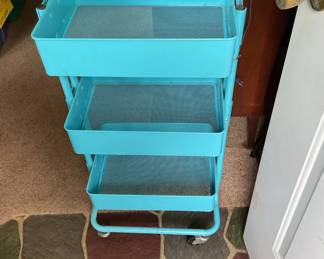 Turquoise 3 Level push Cart