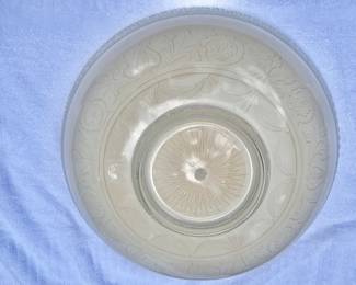 Ornate embossed Floral glass ceiling shade