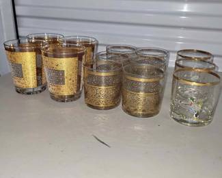 13 mid century Culver glasses
