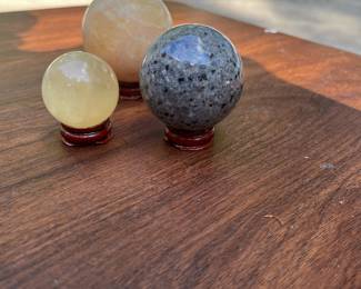 Collection of Polished Crystals & Stones w/ stands
