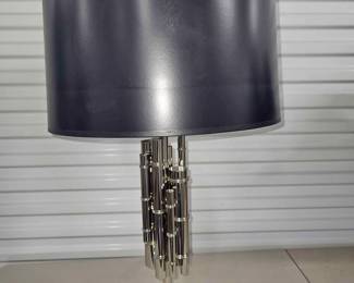 Bamboo and chrome lamp