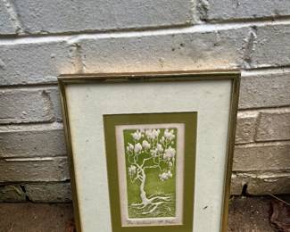 Al Kaufman intaglio prassed paper etching, framed