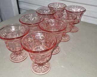 Anchor Hocking 8 medium pink glasses