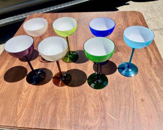 Cased Glass Harlequin Cocktail Coupes (7)