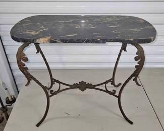 Brass side table w marble