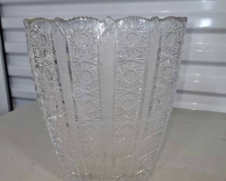 Czechoslovokian Cut crystal vase