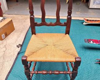 Antique wooden Wicker chair